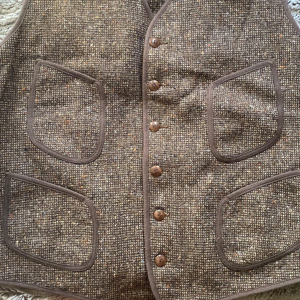 Ralph Lauren Double RL Brown wool tweed Men’s Vest . - Picture 3 of 5